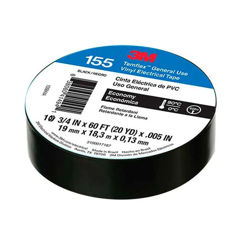 Cinta Eléctrica PVC 155 19mm x 18m Negra | 3MSKU: 31561