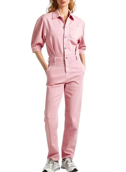 Mono Pepe Jeans Felicia Denim Rosa Para Mujer